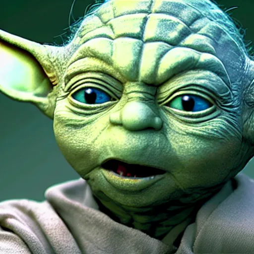 Image similar to A still of Yoda going to the dentist, 4k, photograph, ultra realistic, highly detailed, professional lighting