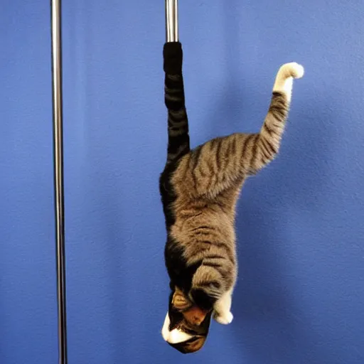 Image similar to poledancing cat