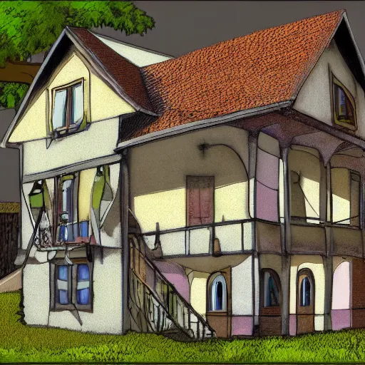 Image similar to a house, fantasy digital art