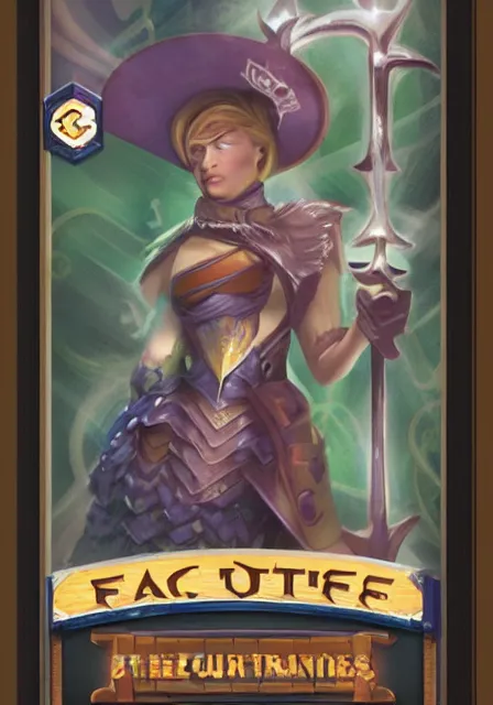 Image similar to card back design of a virtual trading card game called cards of fate