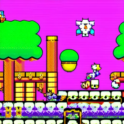 Prompt: screenshot from super mario world ( 1 9 9 1 )