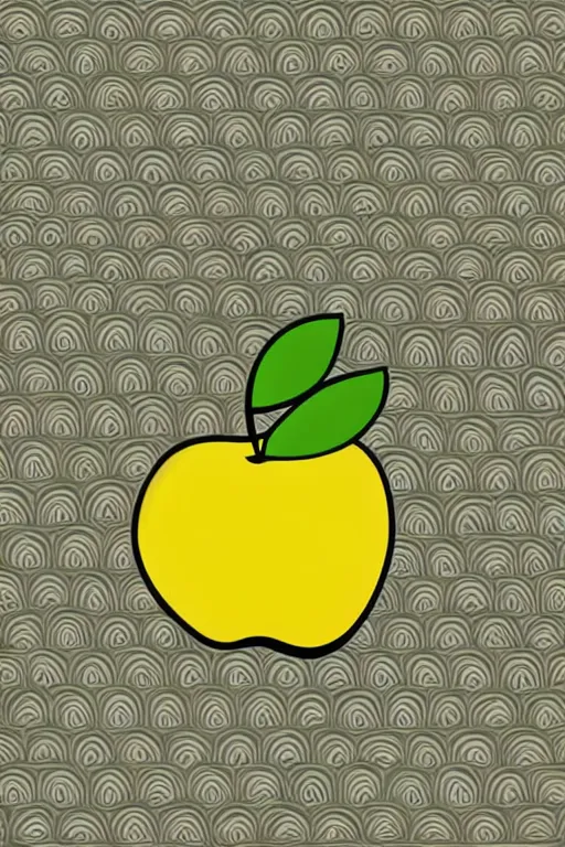 Image similar to minimalist boho style art of an apple, illustration, vector art