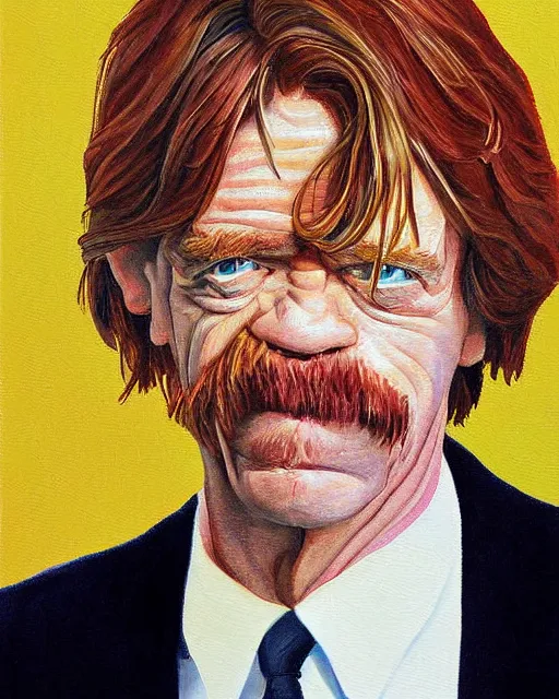 Prompt: a exaggerated painting of william h. macy by Jason Seiler