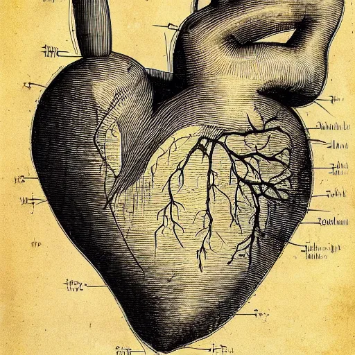 Image similar to Anatomical diagram of a heart by Leonardo Da Vinci