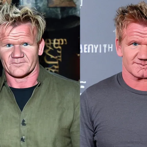 Image similar to gordon ramsay in lord of the rings followship of the ring