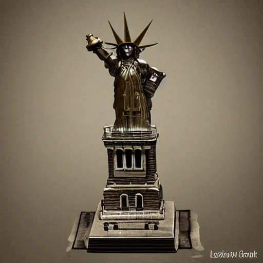 Image similar to steampunk statue of liberty