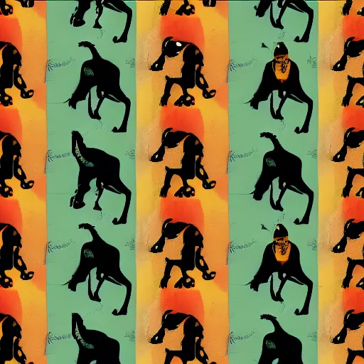 Prompt: giant pattern of monkeys and gorillas