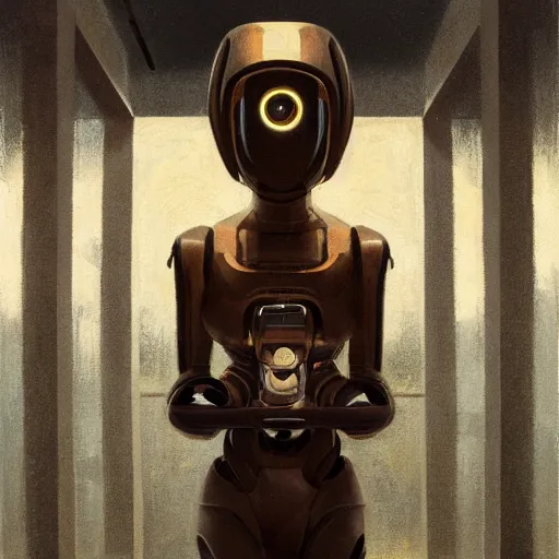 Prompt: detailed face of a synthetic sentient super - intelligent humanoid with eyes warming up, rammed earth courtyard, cool skydome, fresh atmosphere, ambient, pj crook, syd mead, livia prima, greg rutkowski, nick alm, casey baugh