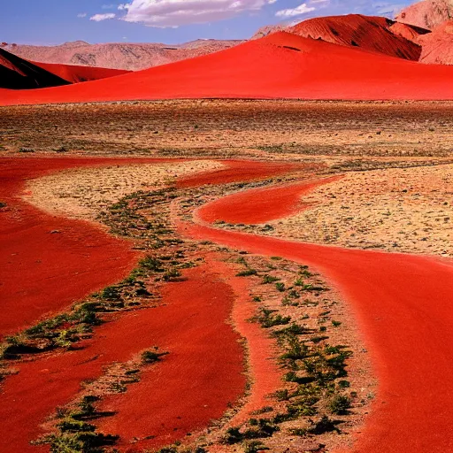 Prompt: red desert valley