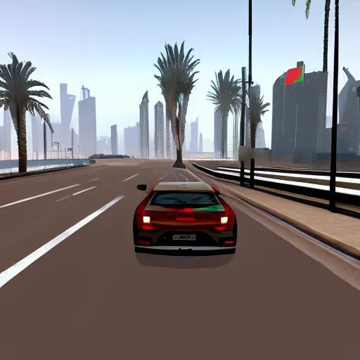 Image similar to gta : dubai, brush stroke