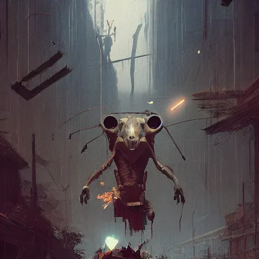 Image similar to Minotaur wearing Denim Jeans MTG Card Greg Rutkowski ismail inceoglu craig j. spearing bastien grivet james gilleard barnett newman