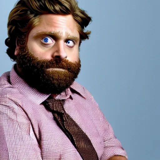Prompt: zach galifianakis is a barbie doll textless meme template