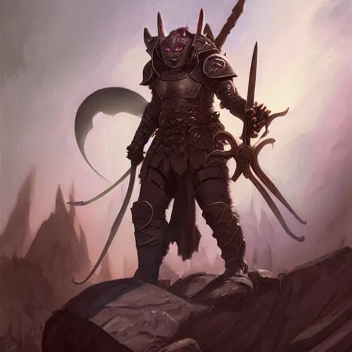 Image similar to ( ( ( full length portrait of a dark tabby tabaxi paladin, halberd, plate armor ) ) ), d & d, tyler jacobson, greg rutkowski, frank frazetta, alexandre chaudret, boris vallejo, michael whelan, miro petrov, magali villeneuve, donato giancola