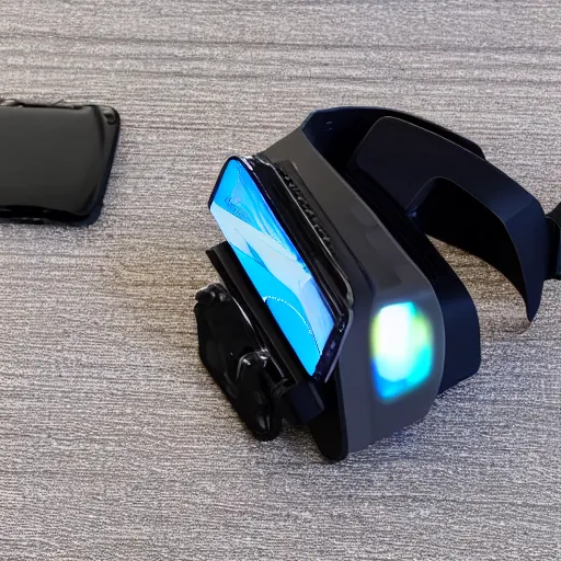 Prompt: evt - 1 device hmd samsung prototype waveoptics and haptic controllers