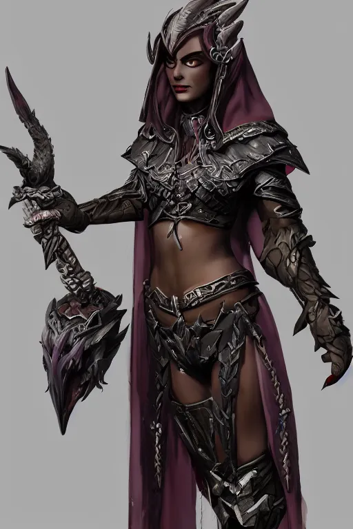 Image similar to a portrait of my next DND dark elf character , concept art, DND, trending on artstation 3D.