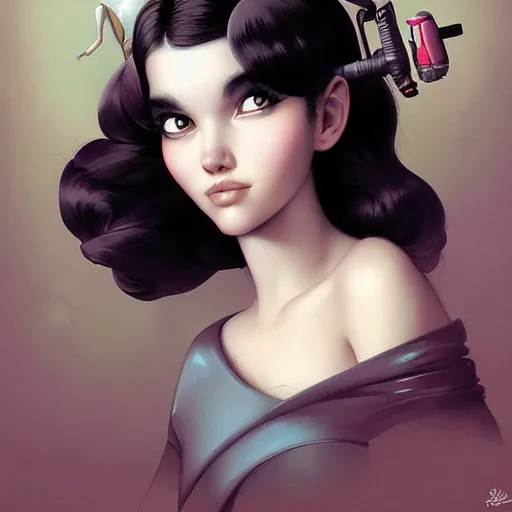 Image similar to Lofi portrait Pixar style by Stanley Artgerm and Joe Fenton and Tom Bagshaw