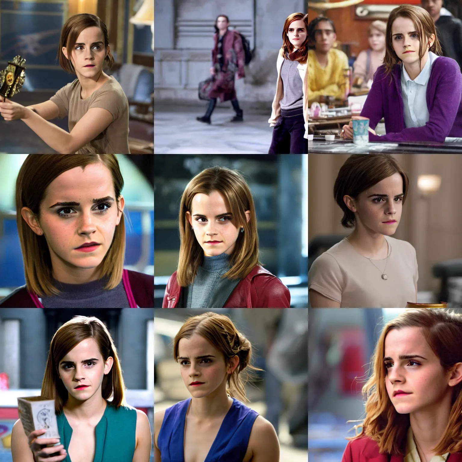 Prompt: Movie still of Emma Watson in Yu-Gi-Oh