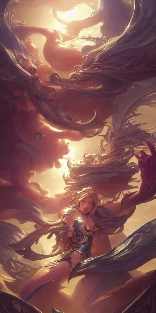 Image similar to revelatin, league of legends, intricate, highly detailed, digital painting, hyperrealistic, artstation, concept art, smooth, sharp focus, illustration, Unreal Engine 5, 8K, art by artgerm and greg rutkowski and alphonse mucha, by Jesper Ejsing