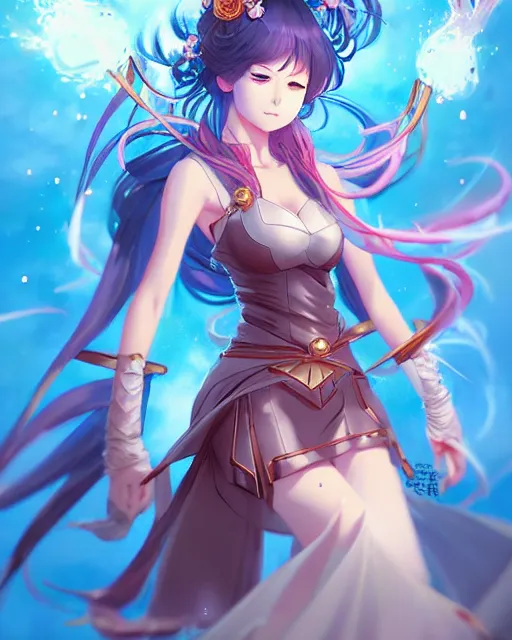 Image similar to character concept art of an anime goddess of awesome explosions | | cute - fine - face, pretty face, realistic shaded perfect face, fine details by stanley artgerm lau, wlop, rossdraws, james jean, andrei riabovitchev, marc simonetti, and sakimichan, tranding on artstation