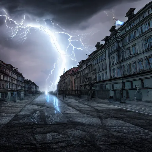 Prompt: warsaw, apocaliptic horror, eldritch, 8K, concept art, DSLR, filmic, HDR, hyperrealism, Unreal Engine, volumetric lightning, Darkart