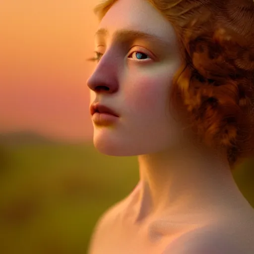 Image similar to photographic portrait of a stunningly beautiful arts and crafts movement renaissance female in soft dreamy light at sunset, contemporary fashion shoot, by edward robert hughes, annie leibovitz and steve mccurry, david lazar, jimmy nelsson, breathtaking, 8 k resolution, extremely detailed, beautiful, establishing shot, artistic, hyperrealistic, beautiful face, octane render