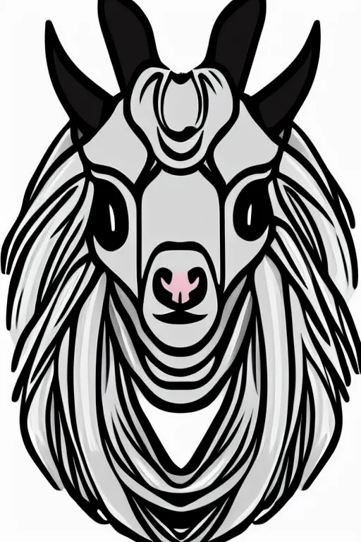 Image similar to Portrait of a goat in anime style, anime, sticker, colorful, illustration, highly detailed, simple, smooth and clean vector curves, no jagged lines, vector art, smooth