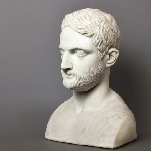 Prompt: Marble statue head of AOC
