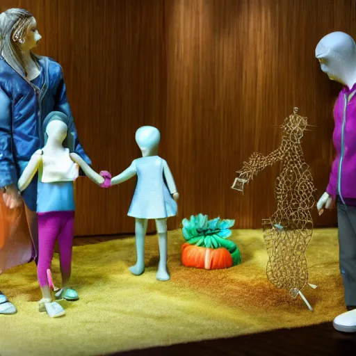 Image similar to a family scene from a future world where nanotechnology is ubiquitous