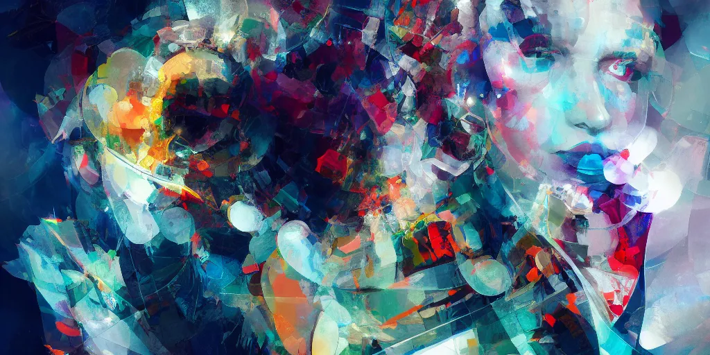 Image similar to intricate fractal abstraction artstation by ryan hewett and mikhail vrubel