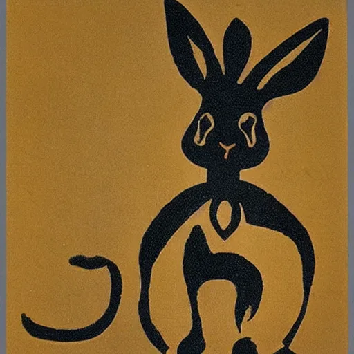 Image similar to a logo of a rabbit, designed by dali