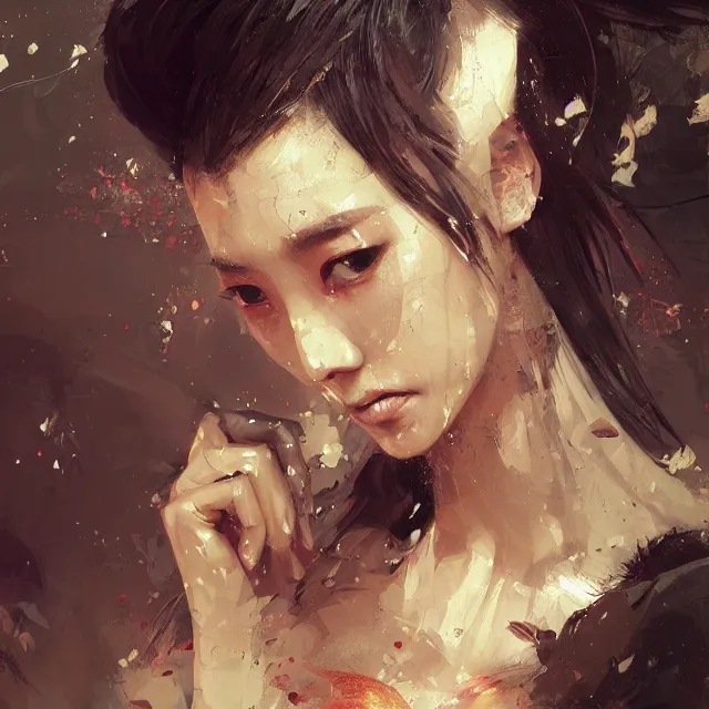 Image similar to beauty girl asian, hyper detailed, insane details, intricate, elite, elegant, luxury, by ismail inceoglu dragan bibin hans thoma greg rutkowski alexandros pyromallis rene maritte illustrated, perfect face, fine details, realistic shaded, fine - face, pretty face