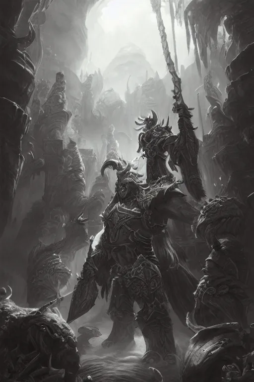 Image similar to pencil drawing of a character concept art, d & d, world of warcraft, highly detailed, epic composition, made by pen tecula, greg rutkowski