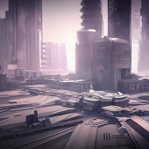 Image similar to futuristic cypherpunk city, octane render.