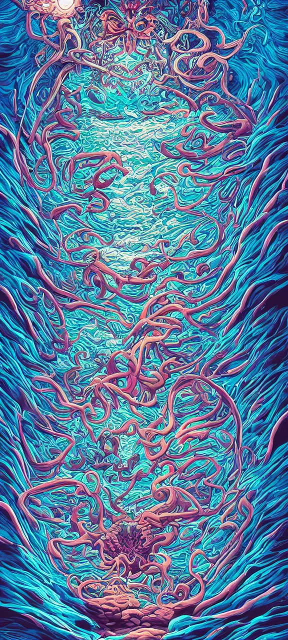 Image similar to andrew jones alex grey mark cooper, artgerm artstation award winning photorealistic detailed hypervivid intense fantasy concept art, hypervivid intense mcbess, the sea by dan mumford