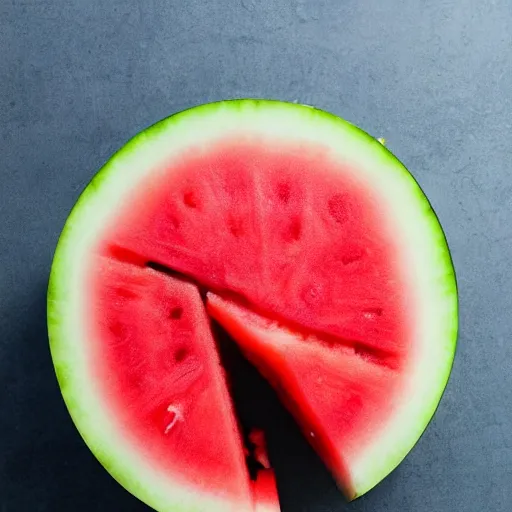 Prompt: a fresh watermelon, cross - section