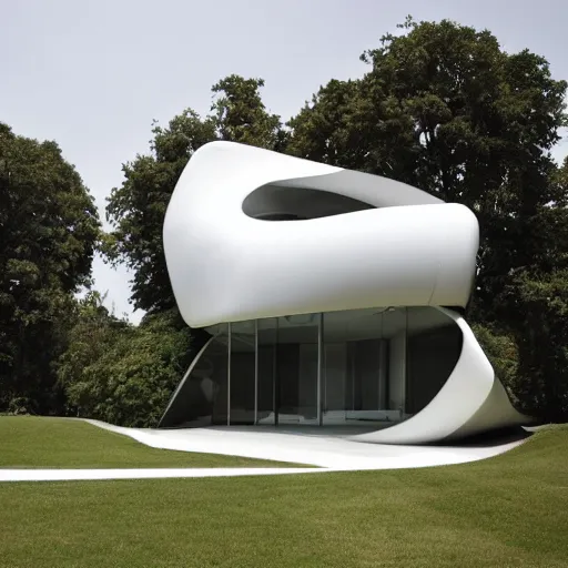 Image similar to house designed by zaha hadid