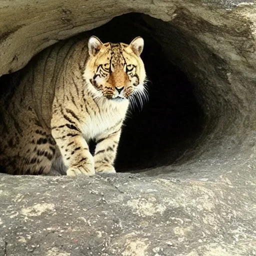Image similar to “big cat in cave”