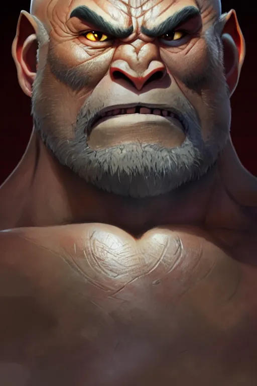 Image similar to orc barbarian male, finely detailed perfect face, exquisite details, earth magic, mid view, design on a white background, by studio muti, greg rutkowski makoto shinkai takashi takeuchi studio ghibli