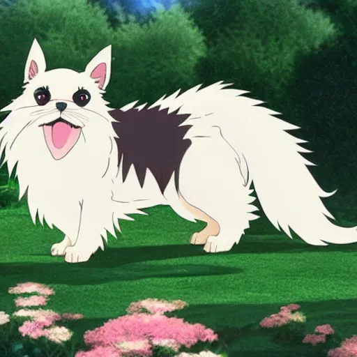 Image similar to a japanese chin as an anime character in a studio ghibli film