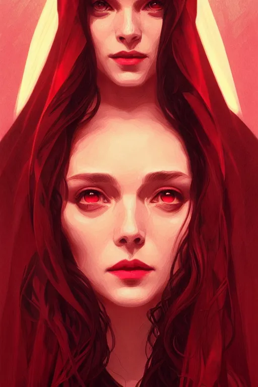 Prompt: a portrait of wanda maximoff ( scarlet witch ), fantasy, sharp focus, intricate, elegant, digital painting, artstation, matte, highly detailed, concept art, illustration, ambient lighting, art by ilya kuvshinov, artgerm, alphonse mucha, and greg rutkowski