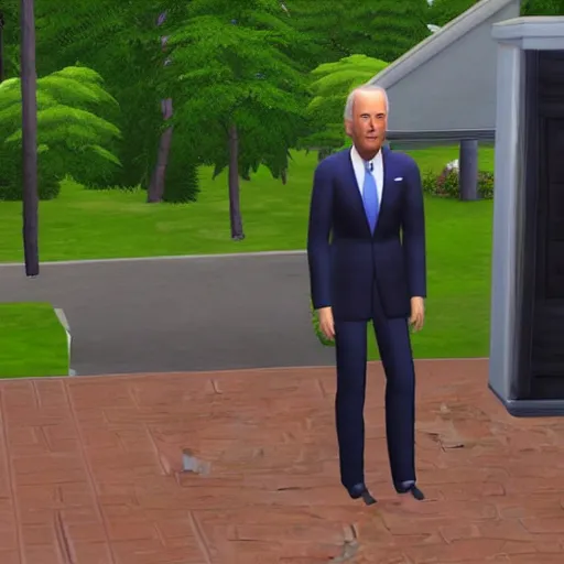 Prompt: joe biden as a character in the sims 3