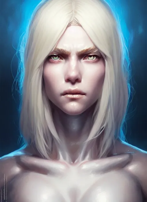 Image similar to a fantasy style portrait painting of shy white female paladin scar wound left eye with blonde hair and blue eyes, holy oil painting unreal 5 daz. rpg portrait extremely detailed artgerm greg rutkowski _ greg