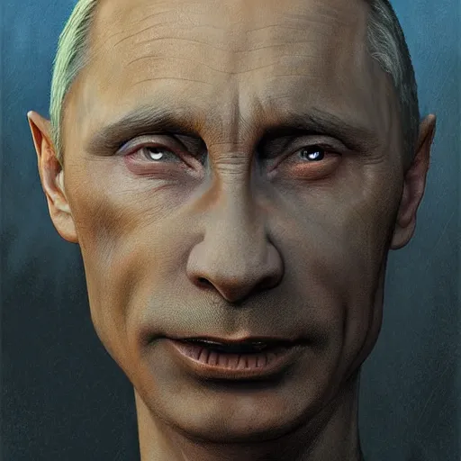 Image similar to vladimir putin, anthropomorphic putin is bald prehistoric snake reptile creature, toothless, horror macabre by donato giancola and greg rutkowski and wayne barlow and zdzisław beksinski, realistic face, digital art