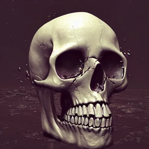 Image similar to portrait_of_a_melting_skull._intricate_abstract._intricate_artwork._by_Tooth_Wu_wlop_beeple_dan_mumford._octane_render_trending_on_artstat