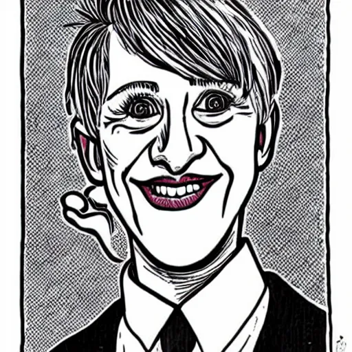 Prompt: ellen degeneres drawn by robert crumb