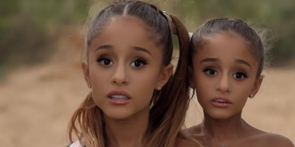 Image similar to ariana grande as a starving child in africa 4k