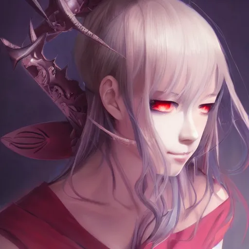 Image similar to anime portrait of a demon lord as an anime girl by Stanley Artgerm Lau, WLOP, Rossdraws, James Jean, Andrei Riabovitchev, Marc Simonetti, and Sakimichan, trending on artstation
