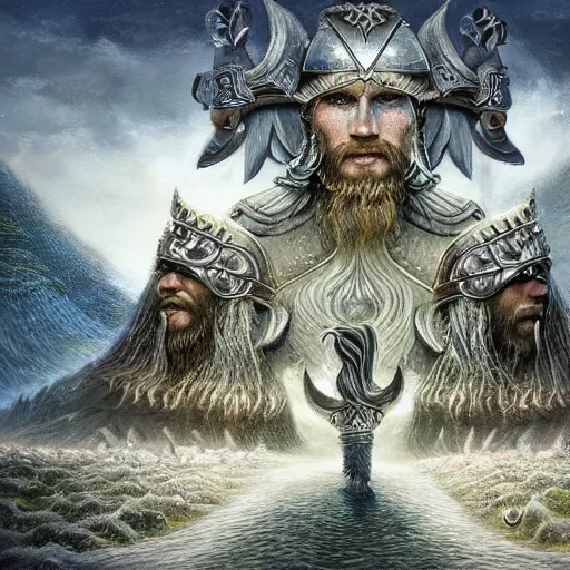 Prompt: fantasy art hyper realistic ai created interesting bizarre subconscious of vikings with fractal vignette edge fantastic art award winning best ultra detailed magnificent