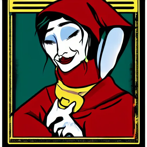 Prompt: jester , digital art , vector illustration