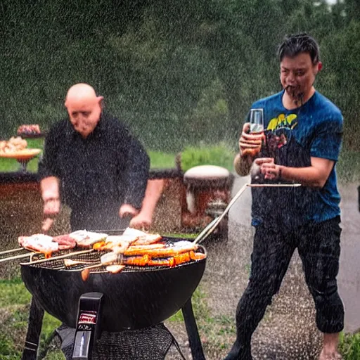 Image similar to bbq under heavy rain